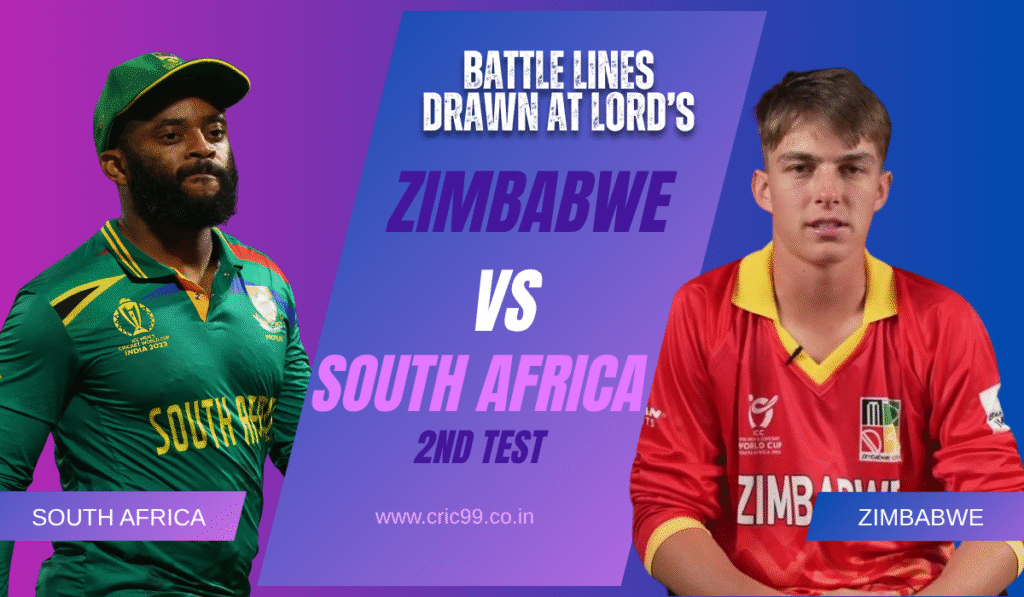 South Africa vs Zimbabwe 2nd Test match promo graphic
